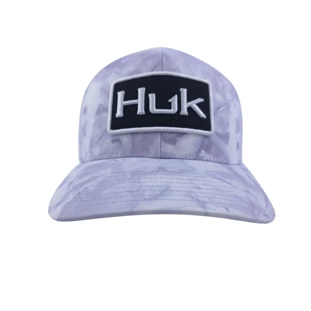 Huk Trucker Hat Mens OSFA Purple White Fracture Camo‎ Mesh Snapback Fishing Cap
